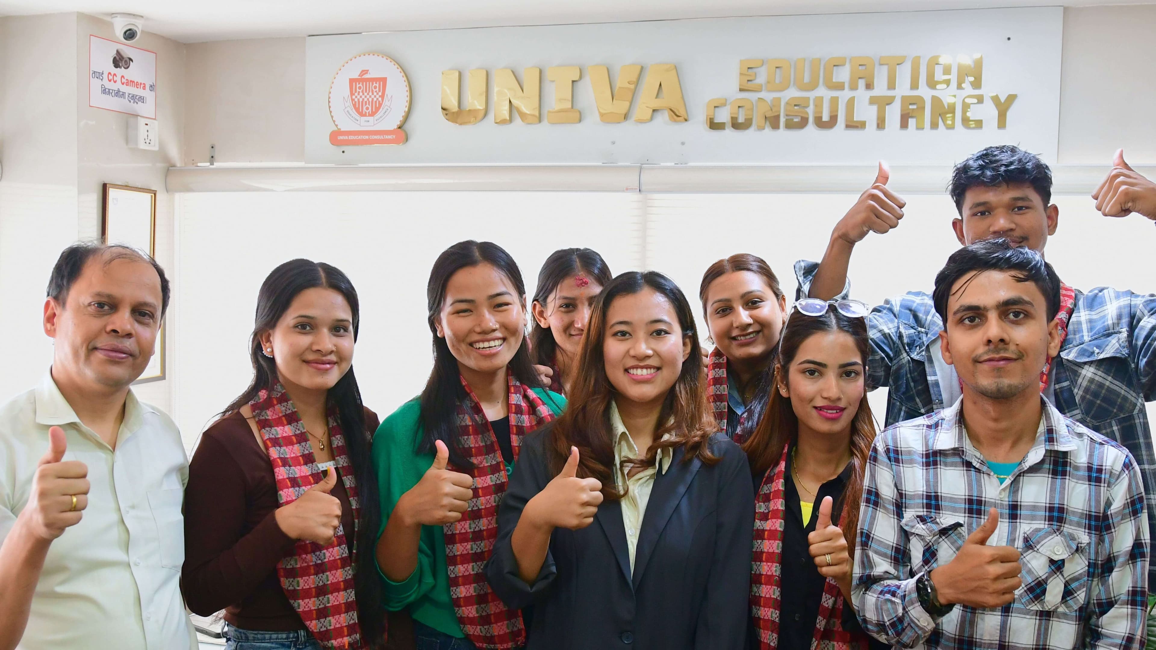 Univa Education students celebrating their visa approvals